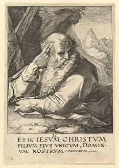 Goltzius Prints: St. Andrew, from Christ, the Apostles and St. Paul with the Creed, ca. 1589