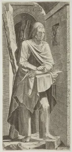 First Called Prints: St Andrew. Plate 3. From: Christ and the Apostles, c.1545. Creator: Lambert Suavius