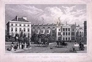 Regents Park Prints: St Andrews Place, Regents Park, Marylebone, London, 1828. Artist: William Radclyffe