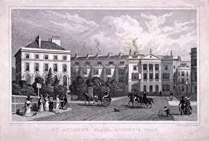 William Radclyffe Collection: St Andrews Place, Regents Park, Marylebone, London, 1828. Artist: William Radclyffe