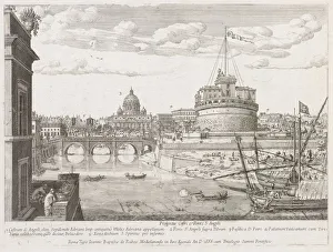 St. Angelo from Prospectus Locurum Urbis Romae Insign[ium], 1666. Creator: Lievin Cruyl