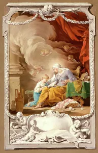 Anne St Prints: St. Anne Revealing to the Virgin the Prophecy of Isaiah, c1749. Creator: Noël Hallé