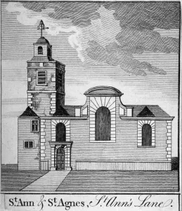 St Anne and St Agnes, Gresham Street, City of London, 1750. Artist