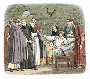 Cassock Collection: St Anselm reluctantly accepting the Archbishopric of Canterbury, 1093 (1864)