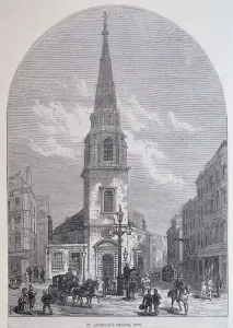 Watling Street Prints: St Antholin, Watling Street, London, c1870