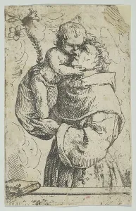 Anthony Of Padua St Prints: St Anthony of Padua embracing the Christ Child, 1641. Creator: Anon