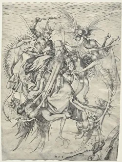 Martin Schongauer German Prints: St. Anthony tormented by the Devils, 1400s. Creator: Martin Schongauer (German, c