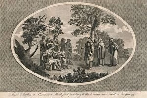 St Augustine, a Benedictine monk, first preaching to the Saxons in Kent, 597 (1793)