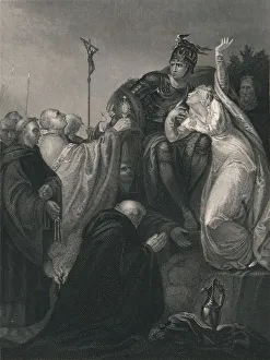 St Augustine Gallery: St. Augustine Before Ethelbert. (mid 19th century). Creator: Henry Lemon