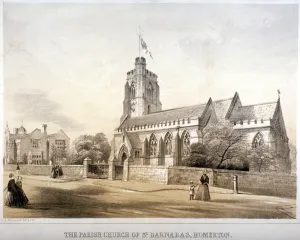 Greenwood Prints: St Barnabas Church, Homerton, Hackney, London, c1850. Artist: CJ Greenwood