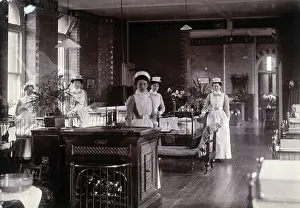 Nurses Prints: St Bartholomew's Hospital, London: nurses in a ward