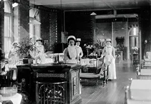 Employee Prints: St Bartholomew's Hospital, London: nurses in a ward