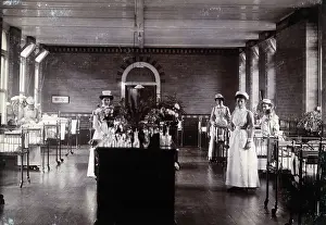 Employee Prints: St Bartholomew's Hospital, London: nurses in a ward
