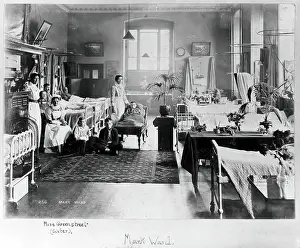 Bedside Prints: St Bartholomew's Hospital, London: patients and nurses in Mark ward