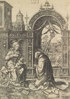 Breast Gallery: St. Bernard Adoring the Christ Child, October 5, 1524. Creator: Dirck Vellert