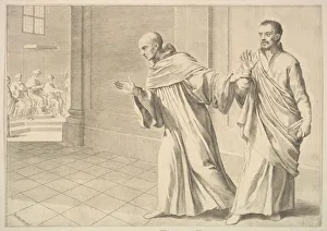 Cistercian Collection: St. Bernard Taking a Brother to an Assembly. Creator: Claude Mellan
