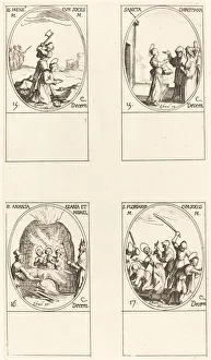 St. Bibiana; St. Birinus; St. Barbara; St. Sabbas. Creator: Jacques Callot