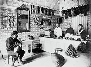Butcher Prints: St. Bon Ossko, butcher shop, Herzegovina, between 1895 and 1910. Creator: Unknown