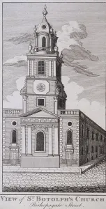 Bishopsgate Prints: St Botolph without Bishopsgate, London, c1831. Artist: J Hinchcliff