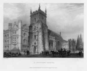 Horse Drawn Vehicle Gallery: St Botolphs Church, Boston, Lincolnshire, 1842.Artist: John Le Keux