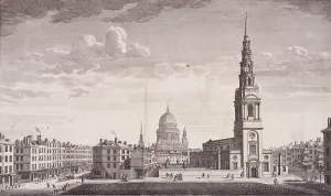 Donowell Gallery: St Bride, London, 1753. Artist: James B Allen