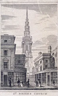 St Bride Prints: St Bride, London, c1830