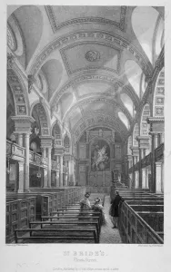 St Brides Church, Fleet Street, City of London, 1839. Artist: T Turnbull