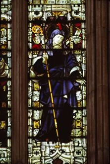 Abbess Collection: St. Brigid in West Window of Hereford Cathedral, 20th century. Artist: CM Dixon
