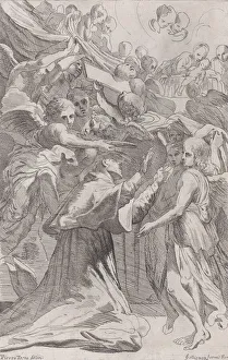 Carlo Borromeo Prints: St. Carlo Borromeo surrounded by angels, 1650-70. Creator: Unknown
