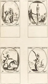 Martyrs Prints: St. Catharine of Siena; St. Marian; St. Eutropius; St. Sophia. Creator: Jacques Callot