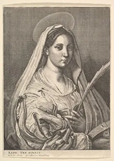Rafaello Sanzio Gallery: St. Catherine of Alexandria, 1644-52. Creator: Wenceslaus Hollar