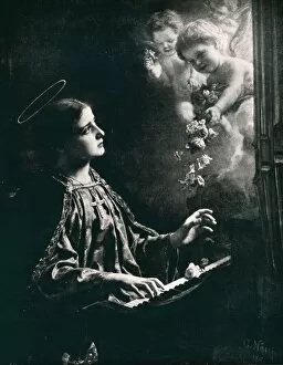Cherub Collection: St. Cecilia, 1891, (1911). Artist: Gustav Naujok