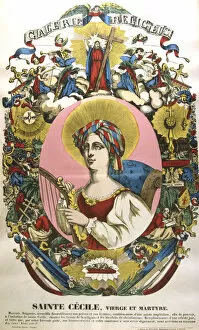 Cecilia Collection: St Cecilia or Cecile, legendary Roman martyr, 19th century