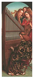 Angels Prints: St Cecilia at the organ, (c1865). Creator: Christian Schultz
