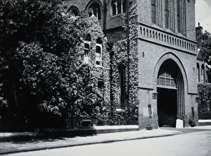 Railing Prints: St Charles Hospital, London: the archway and the Medical Superintendent's house, c1930