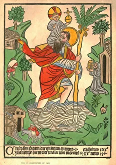Mill Prints: The St. Christopher of 1423. Creator: Unknown
