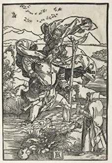 Late 15th Early 16th Century Prints: St. Christopher with the Birds, c