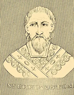 4th Century Prints: St. Chrysostom, (c349-407), 1830. Creator: Unknown