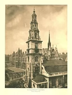 The Strand Gallery: St Clement Danes, The Steeple, mid-late 19th century. Creator: Unknown