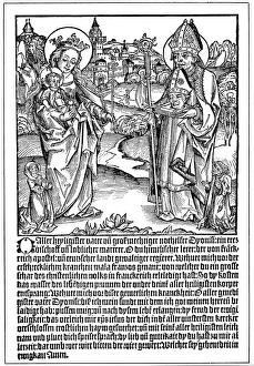 Montmartre Prints: St Dionysius praying to the Virgin and Child for help to overcome the curse of Syphilis
