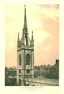Sir Christopher Prints: St Dunstan in the East, The Steeple, mid-late 19th century. Creator: Unknown