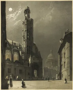 Pantheon Prints: St. Etienne du Mont and the Pantheon, Paris, 1839. Creator: Thomas Shotter Boys