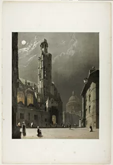 Boys Thomas Shotter Gallery: St Etienne du Mont and the Pantheon, Paris, plate 20 from Picturesque Architecture in