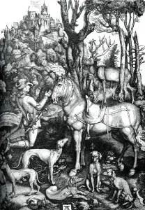 Antler Prints: St Eustace, c1501, (1870). Artist: Albrecht Durer