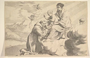 St Francis Collection: St. Francis of Assisi Adoring the Christ Child on the Virgins Lap