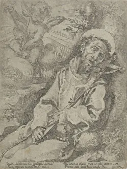 Wandering Prints: St Francis consoled by a musical angel, c.1595. Creator: Francesco Vanni