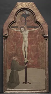 St. Francis Kneeling before Christ on the Cross, 1437-1444. Creator: Sassetta (Italian, 1392-1450)