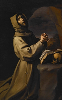 Habit Prints: St Francis in Meditation, about 1650-55. Creator: Francisco de Zurbaran