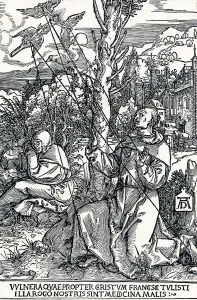 St Francis Receiving the Stigmata, 1504 (1906). Artist: Albrecht Durer St Francis Receiving the Stigmata, 1504 (1906). Artist: Albrecht Durer