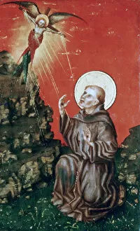 Nimbus Gallery: St Francis receiving the Stigmata, c1430-1451. Artist: Stephan Lochner